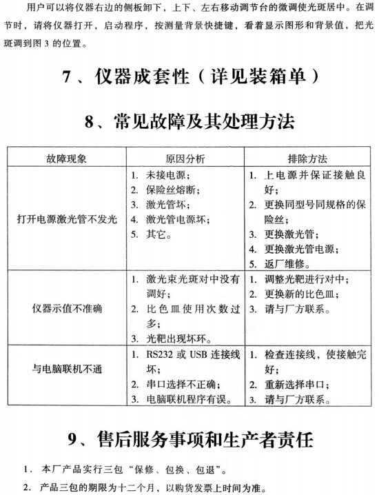 上海儀電物光WJL激光粒度儀常見故障及處理方法